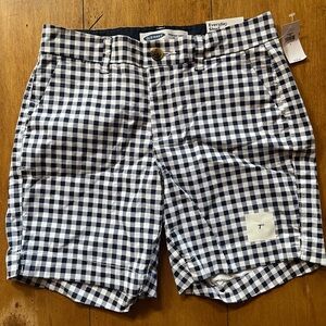 Old Navy Women’s Navy Blue and White Checkered Shorts